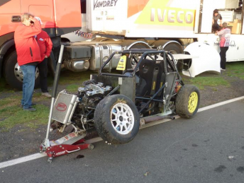 The wreckage of Chris Stevenson's car
