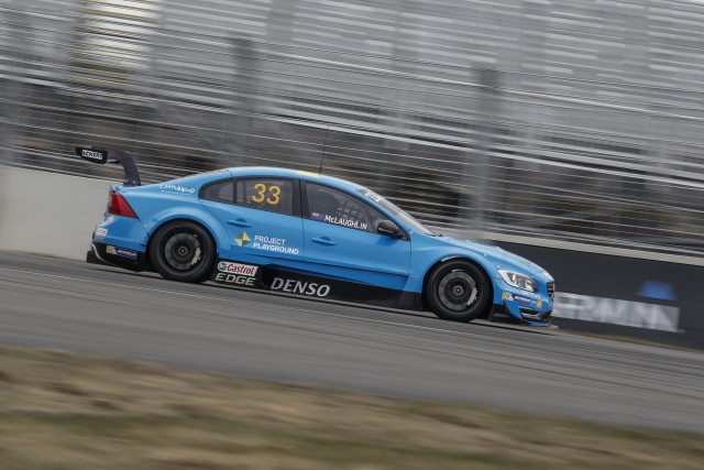 Scott McLaughlin behind the wheel of the STCC Volvo S60