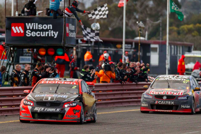 The HRT crew celebrates a Tander takes victory