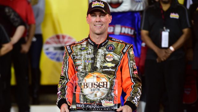 Harvick with his pole award