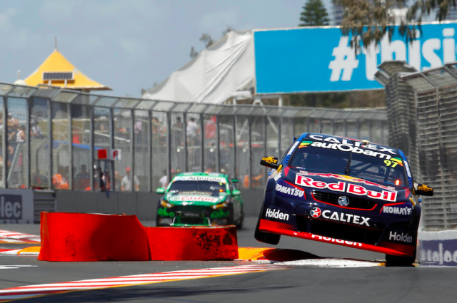 Shane van Gisbergen attacks the beachside chicane