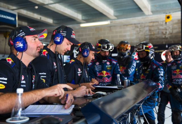 From left: McPherson, Dutton, Cauchi and the Triple Eight crew